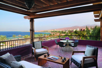 Coin terrasse face à la Mer Rouge à Aqaba Moevenpick Hotel Tala Bay
