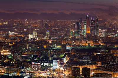 Vue sur Ostankino la nuit Moscou Nord