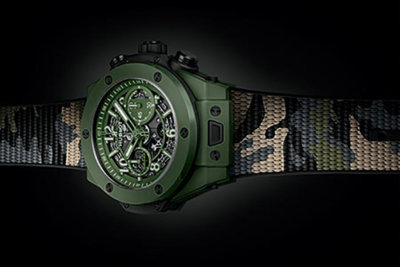 Hublot Big Bang SORAI boîtier en céramique au bracelet caoutchouc ou velcro en motif camouflage (c) Hublot