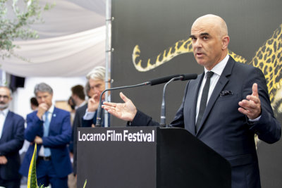 Cérémonie d'ouverture du 74e Locarno Film Festival par Alain Berset, Conseiller fédéral Chef du Département fédéral de l'intérieur © Massimo Pedrazzini