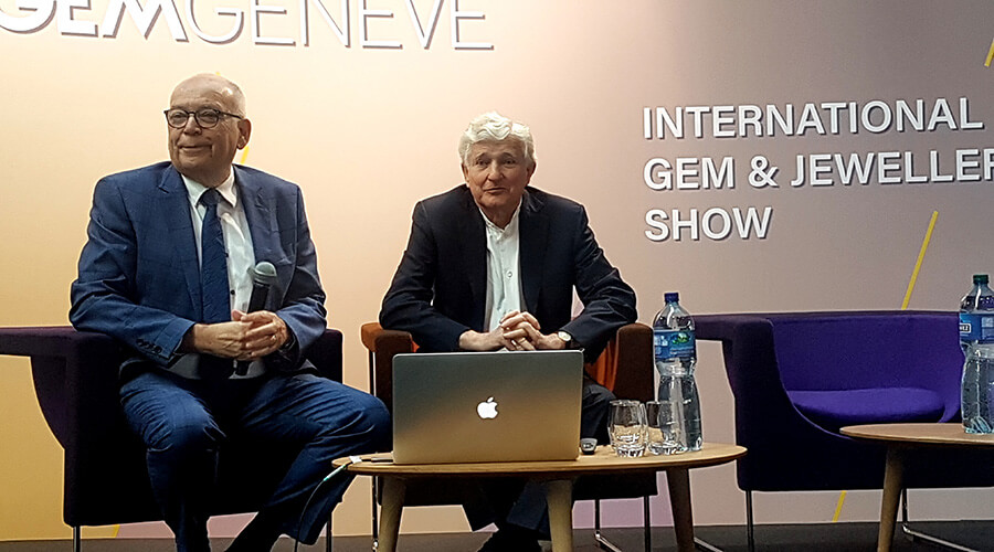 Les fondateurs de GemGenève Ronny Totah et Thomas Faerber à la conférence de presse de la 5e édition en novembre 2022 (c) GAD