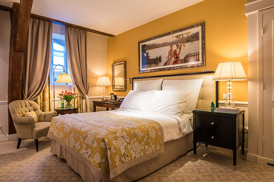 Elégance et confort d'une chambre Supérieur parmi les 50 que compte l'Hôtel (c) Grand Hôtel du Lac Vevey