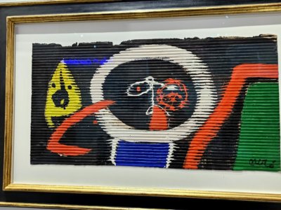Femme et Enfant dans la Nuit de Joan Miro' huile sur carton Galerie Mayoral (c) GAD