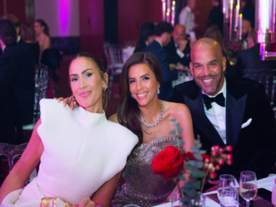 La chanteuse Vitaa avec Eva Longoria et Amaury Nolasco l'acteur de Prison Break qui animait la soirée (c) Global Gift Gala