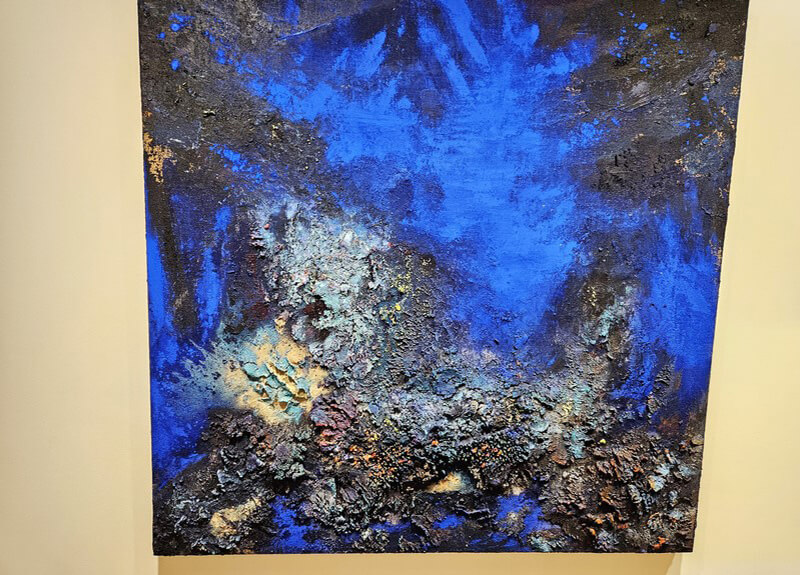 Powerful Technique mixte sur jute 160x160cm (c) GAD