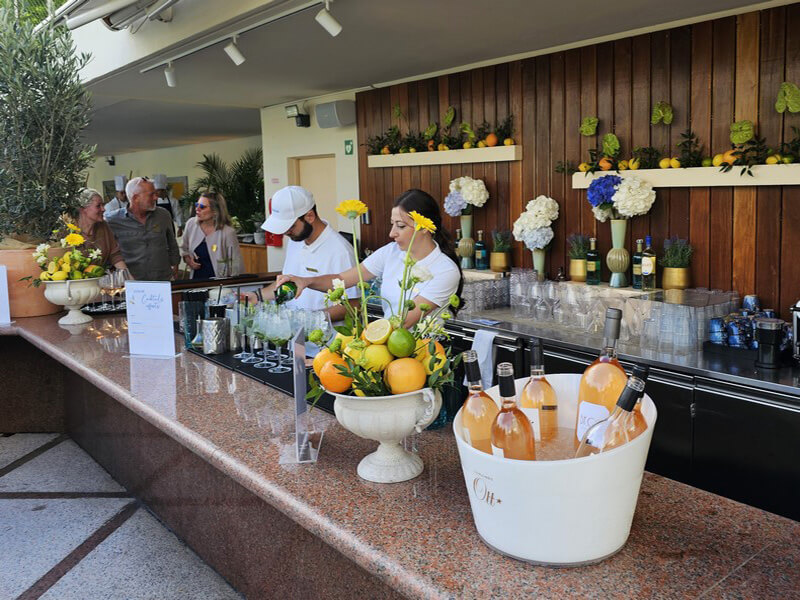 Au bar de la piscine le rosé est au frais et les cocktails se préparent (c) GAD